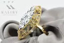 Vintage style Ring Zircon 14K Yellow gold vrc005y